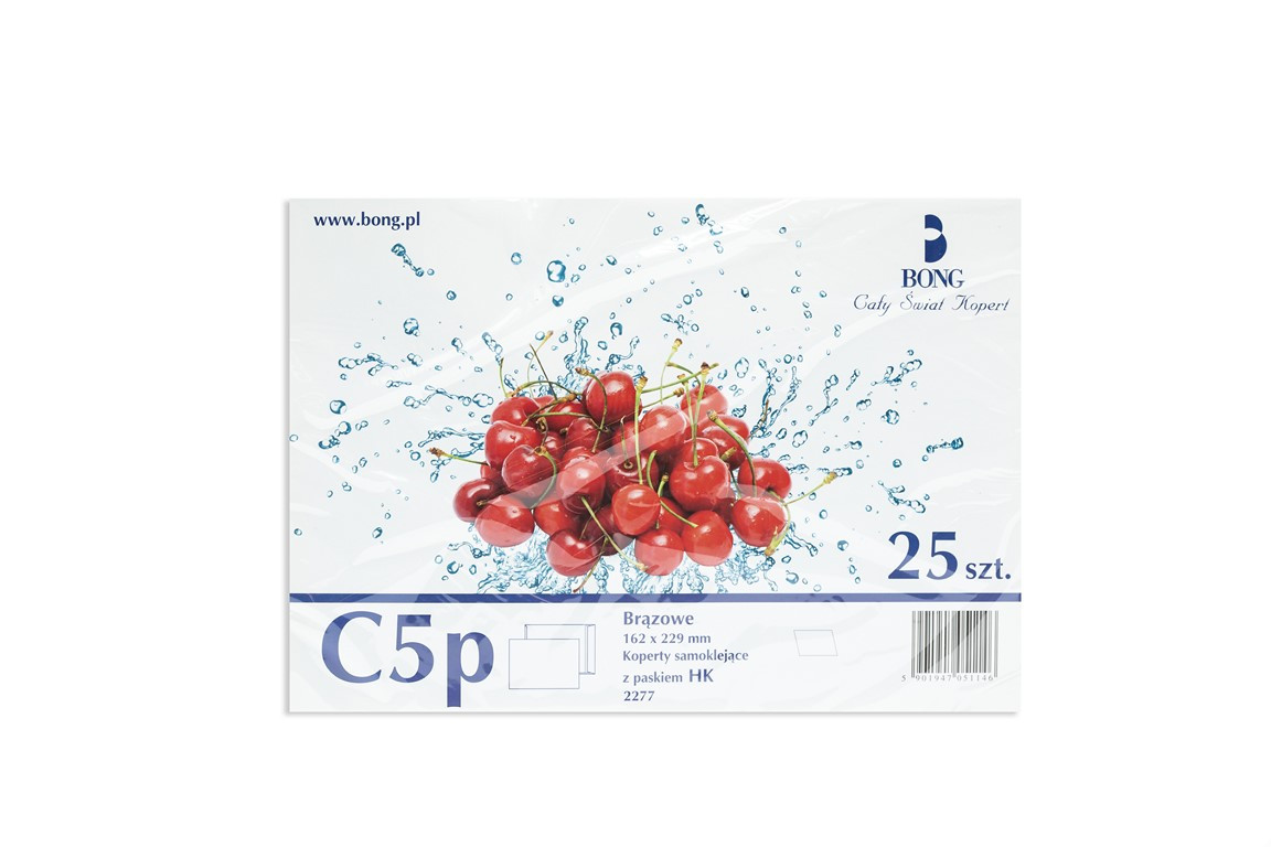 Koperta C5 szara HK foliowana 25szt.